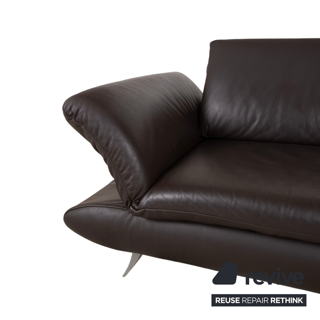 Koinor Velluti Leder Zweisitzer Braun manuelle Funktion Sofa Couch
