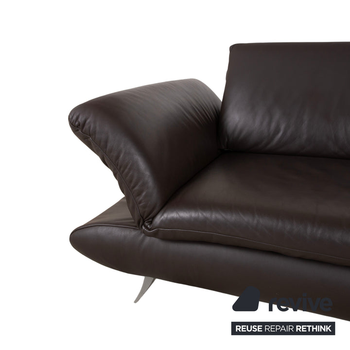 Koinor Velluti Leder Zweisitzer Braun manuelle Funktion Sofa Couch
