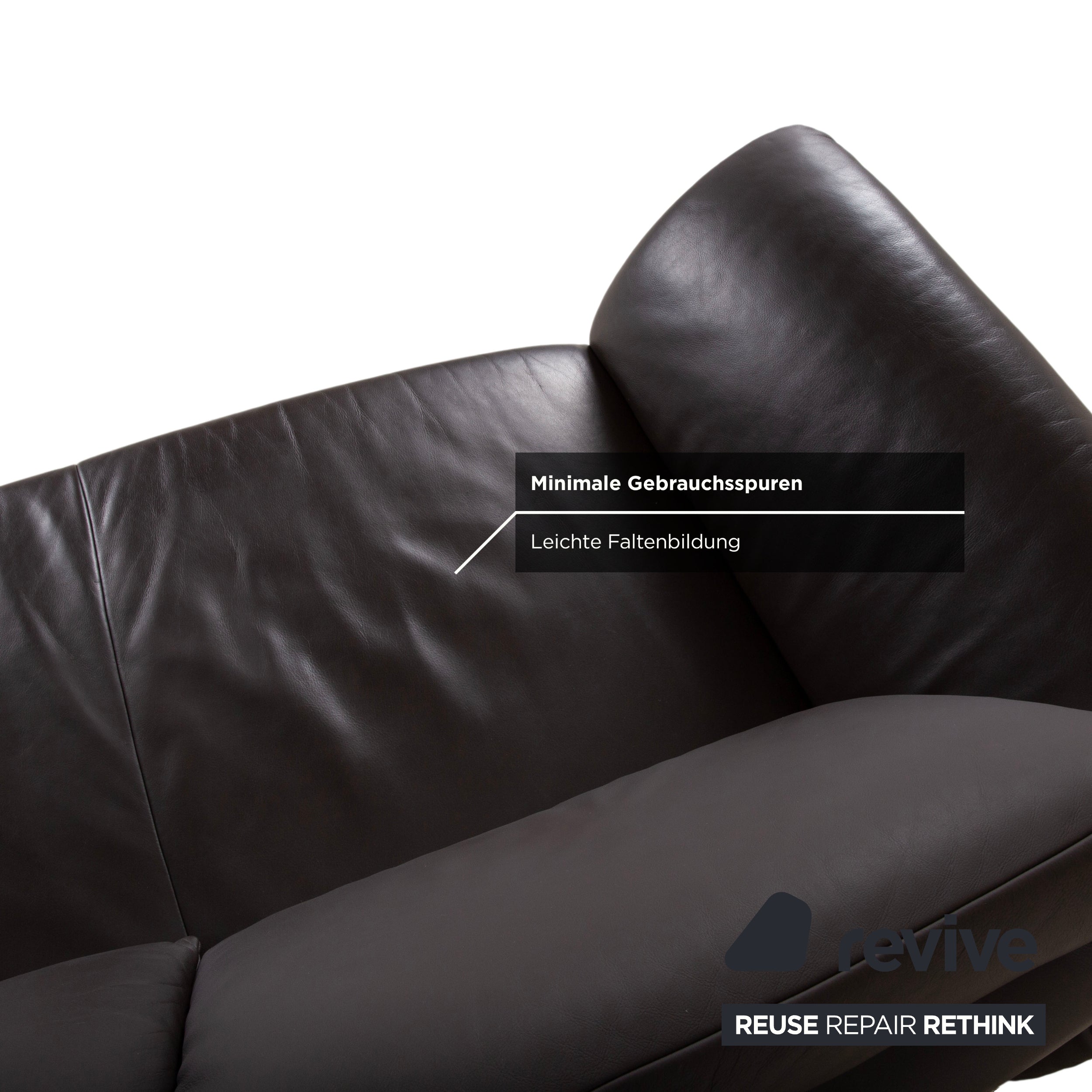 Koinor Velluti Leder Zweisitzer Braun manuelle Funktion Sofa Couch