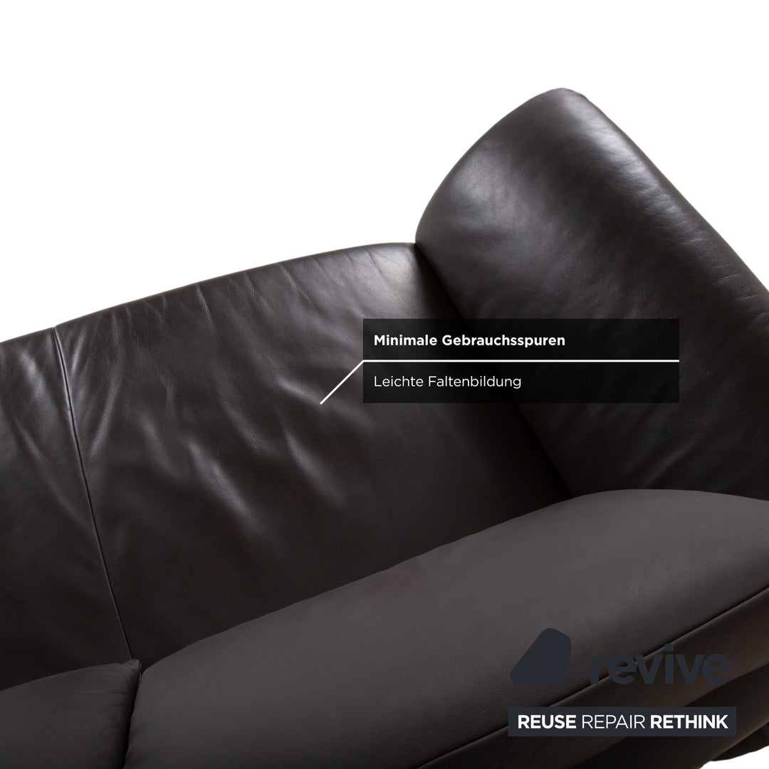 Koinor Velluti Leder Zweisitzer Braun manuelle Funktion Sofa Couch