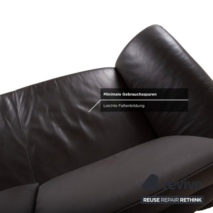 Koinor Velluti Leder Zweisitzer Braun manuelle Funktion Sofa Couch