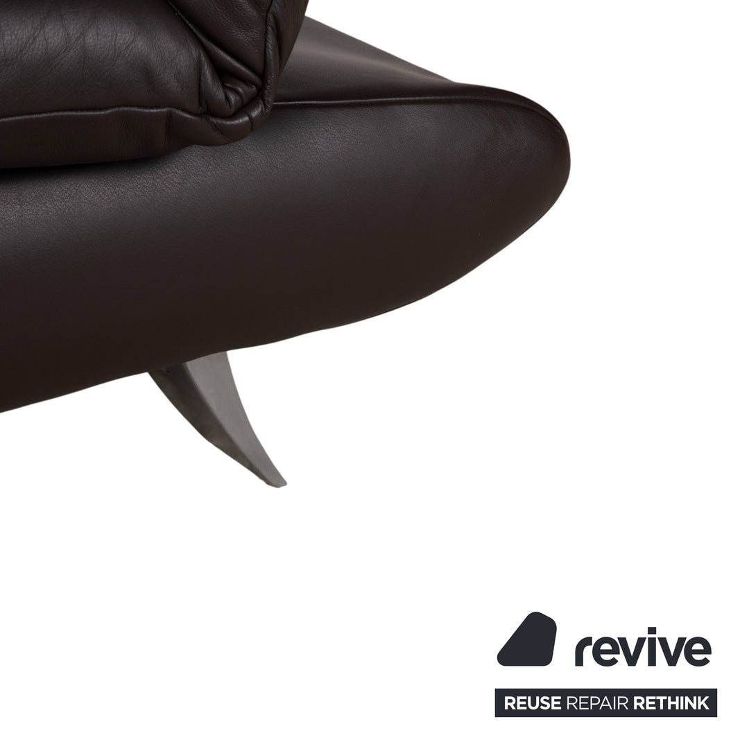 Koinor Velluti Leder Zweisitzer Braun manuelle Funktion Sofa Couch