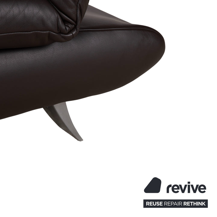 Koinor Velluti Leder Zweisitzer Braun manuelle Funktion Sofa Couch
