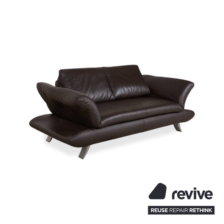 Koinor Velluti Leder Zweisitzer Braun manuelle Funktion Sofa Couch