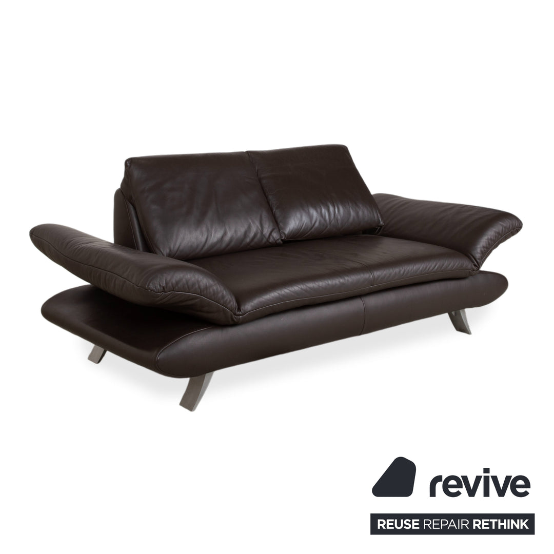 Koinor Velluti Leder Zweisitzer Braun manuelle Funktion Sofa Couch