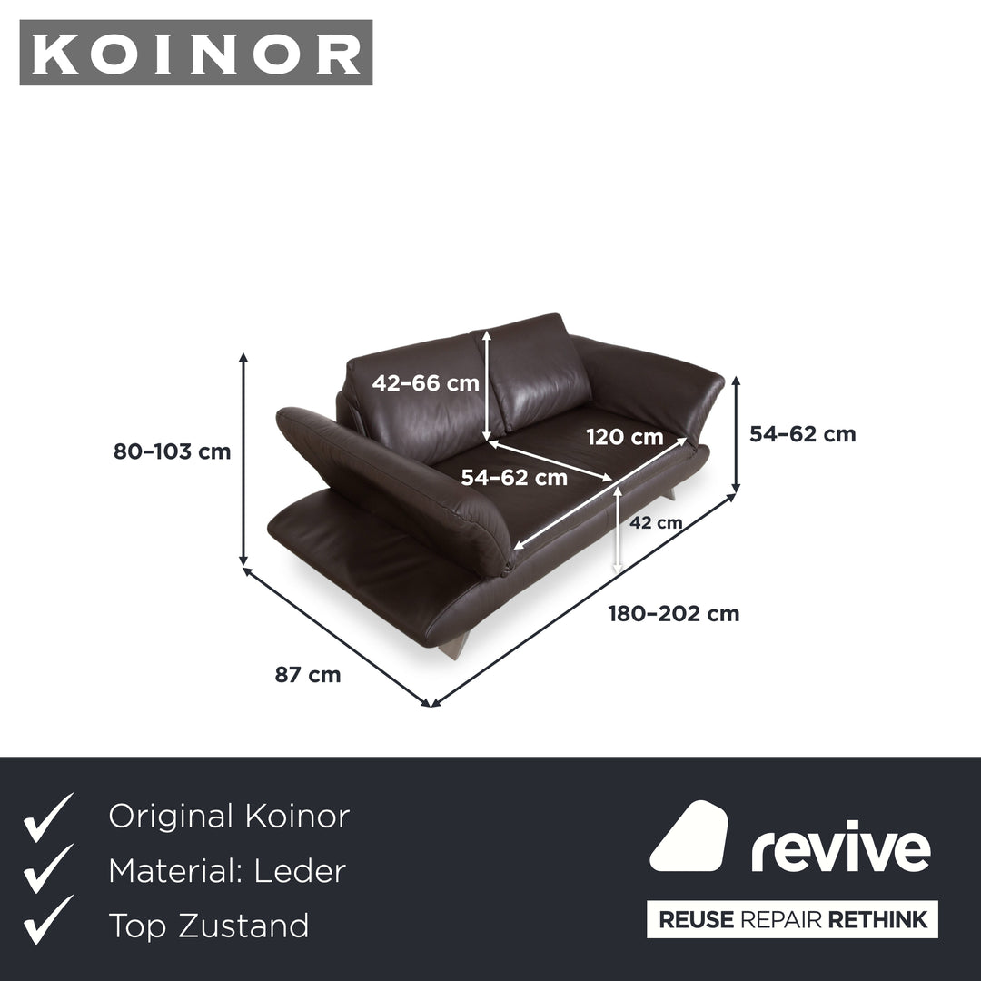 Koinor Velluti Leder Zweisitzer Braun manuelle Funktion Sofa Couch