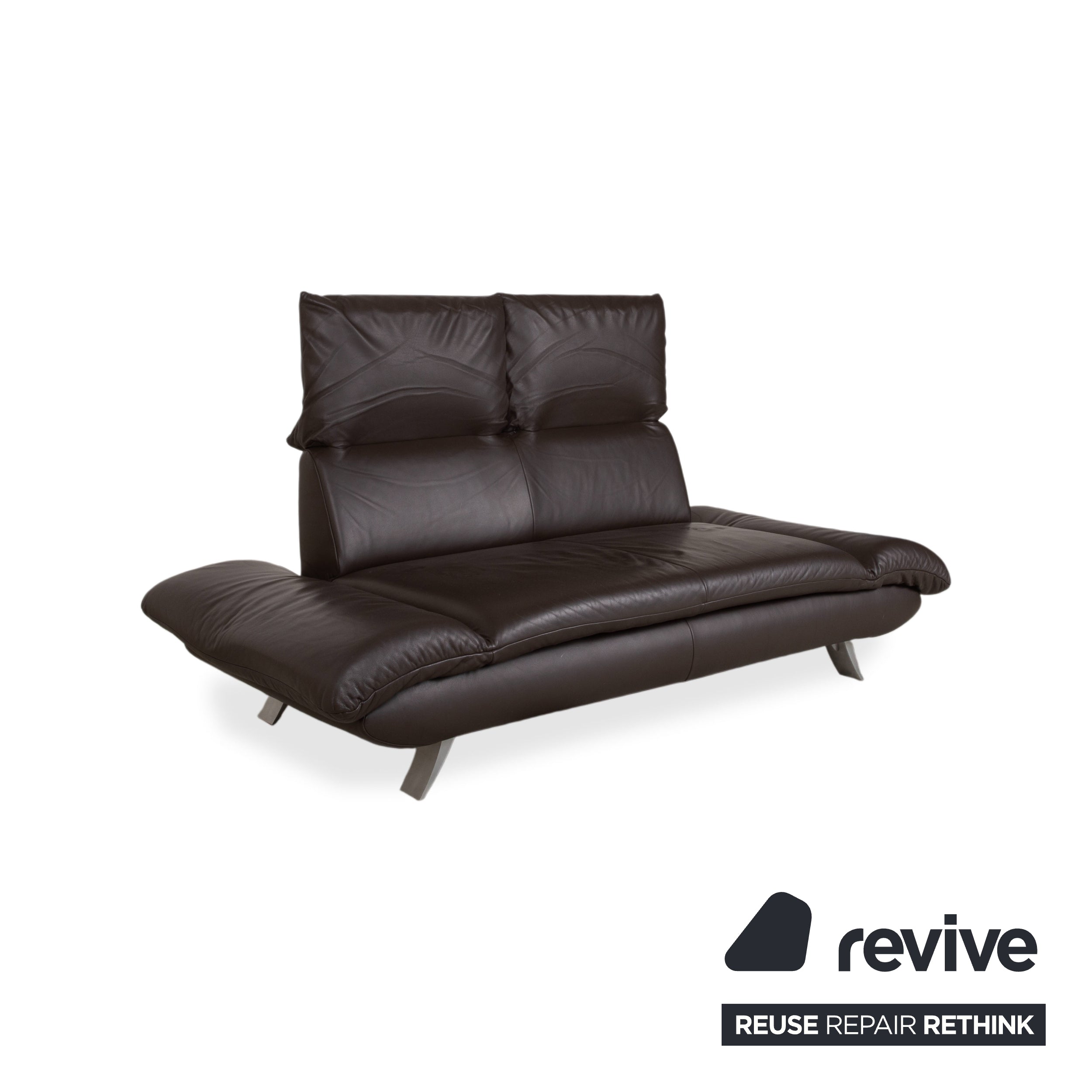 Koinor Velluti Leder Zweisitzer Braun manuelle Funktion Sofa Couch