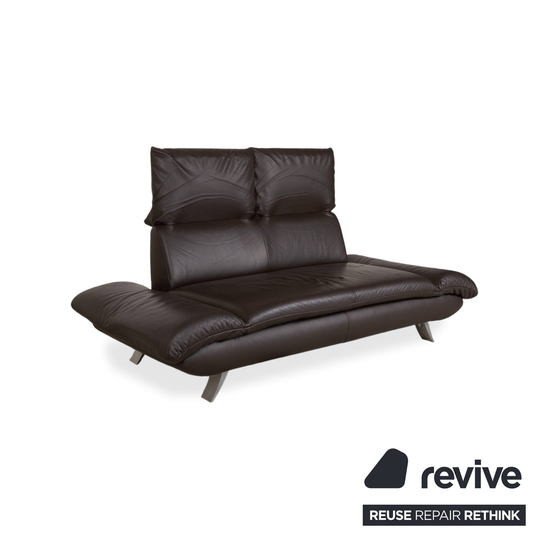 Koinor Velluti Leder Zweisitzer Braun manuelle Funktion Sofa Couch