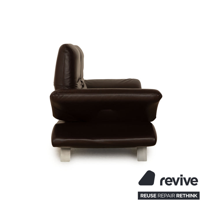 Koinor Velluti Leder Zweisitzer Braun Sofa Couch manuelle Funktion