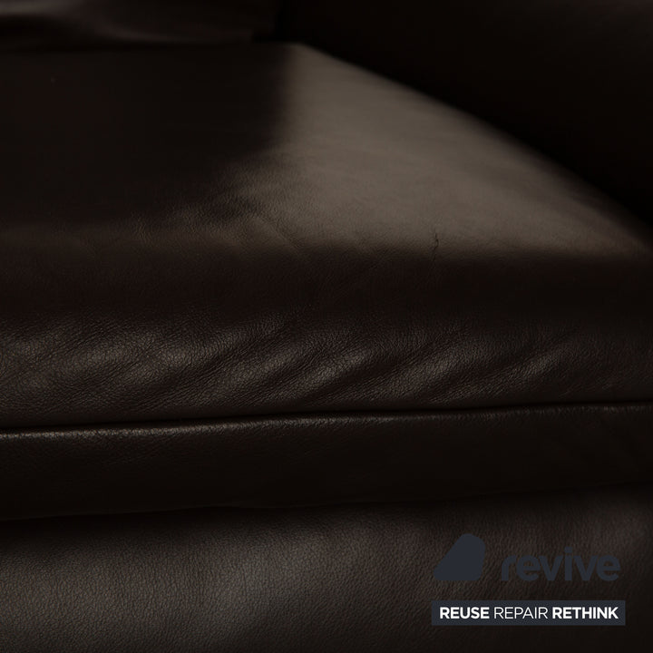 Koinor Velluti Leder Zweisitzer Braun Sofa Couch manuelle Funktion