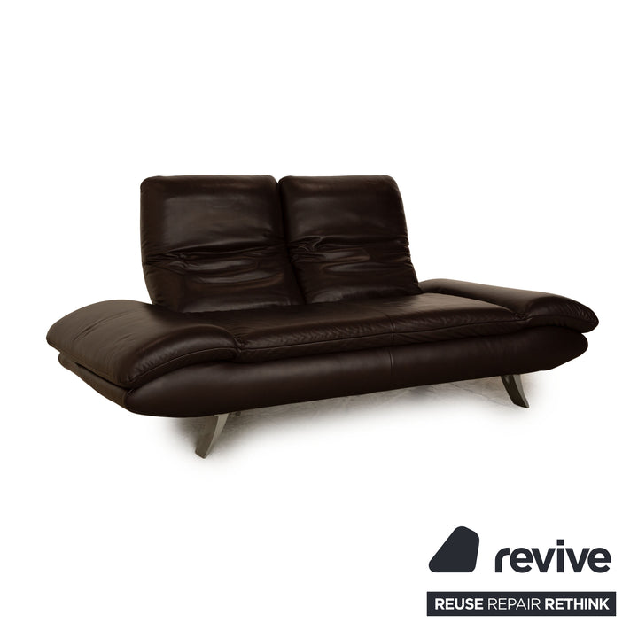 Koinor Velluti Leder Zweisitzer Braun Sofa Couch manuelle Funktion