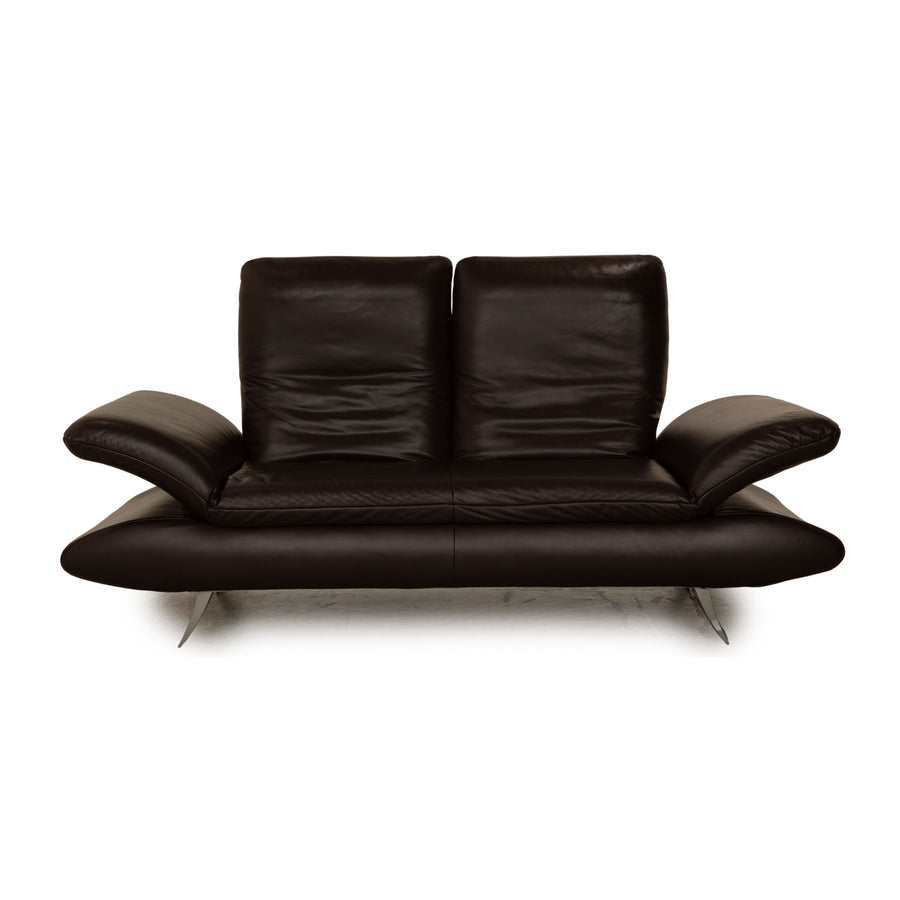Koinor Velluti Leder Zweisitzer Braun Sofa Couch manuelle Funktion
