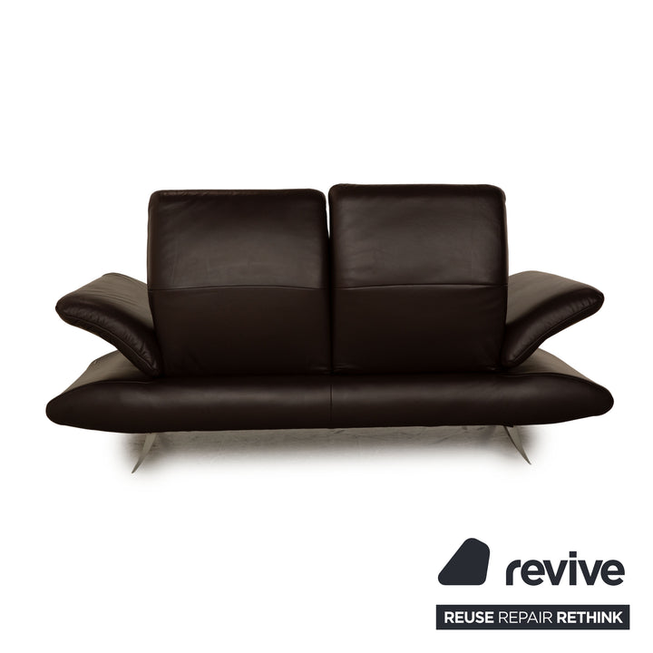 Koinor Velluti Leder Zweisitzer Braun Sofa Couch manuelle Funktion