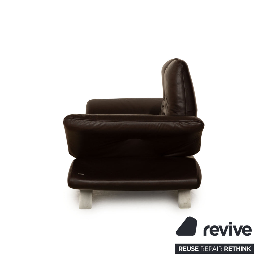 Koinor Velluti Leder Zweisitzer Braun Sofa Couch manuelle Funktion