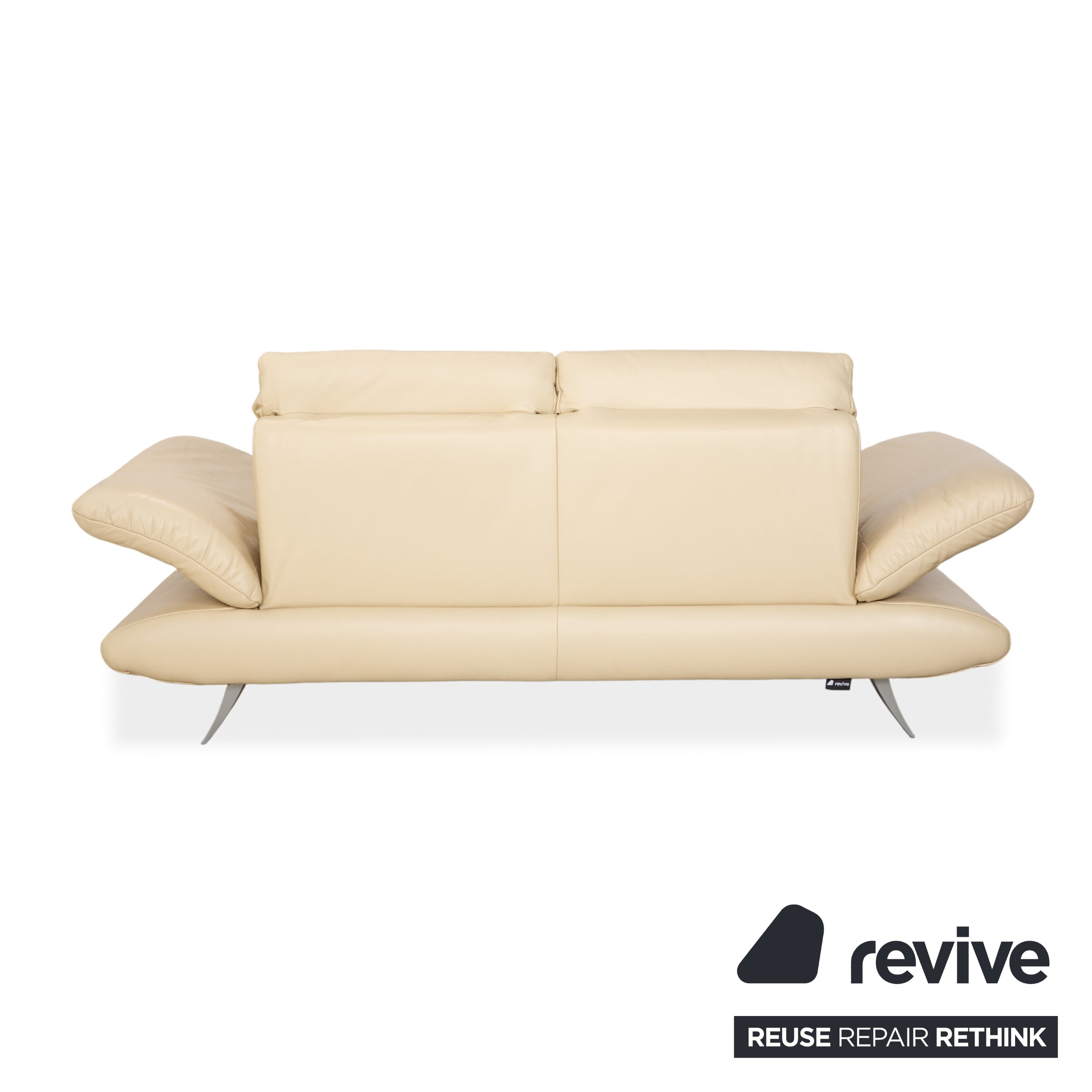 Koinor Velluti Leder Zweisitzer Creme manuelle Funktion Sofa Couch