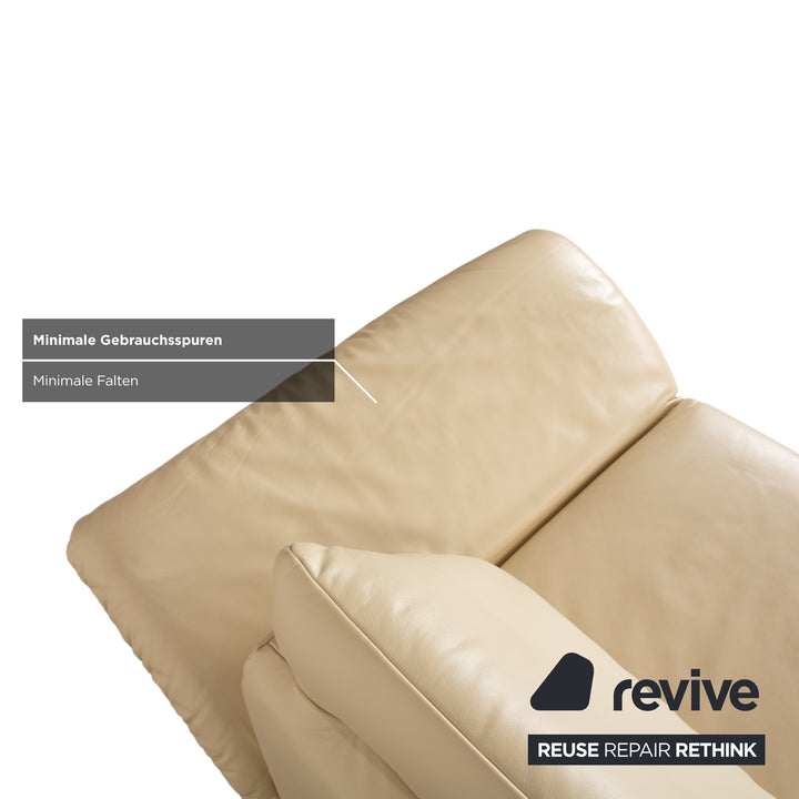 Koinor Velluti Leder Zweisitzer Creme manuelle Funktion Sofa Couch