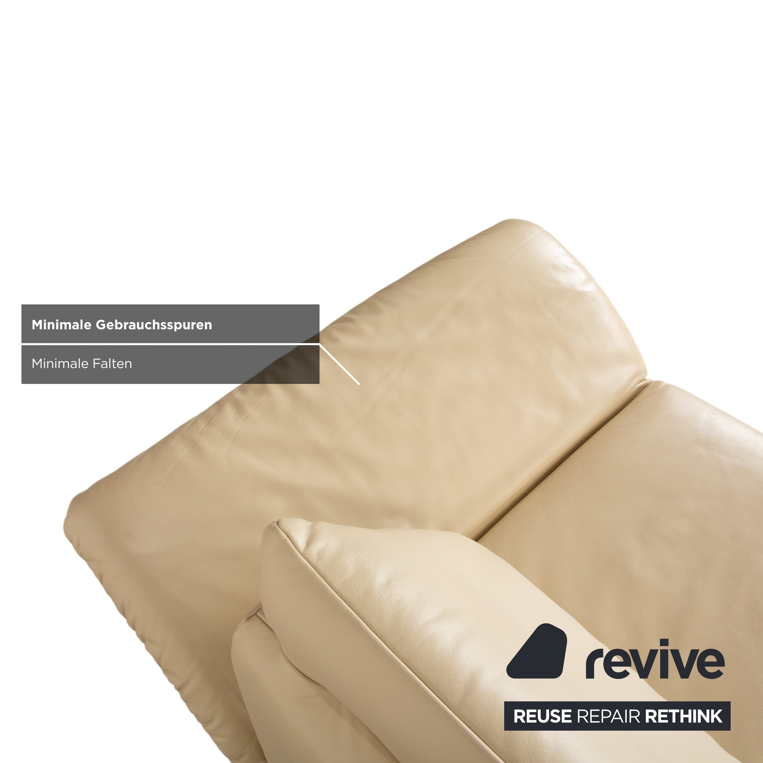 Koinor Velluti Leder Zweisitzer Creme manuelle Funktion Sofa Couch