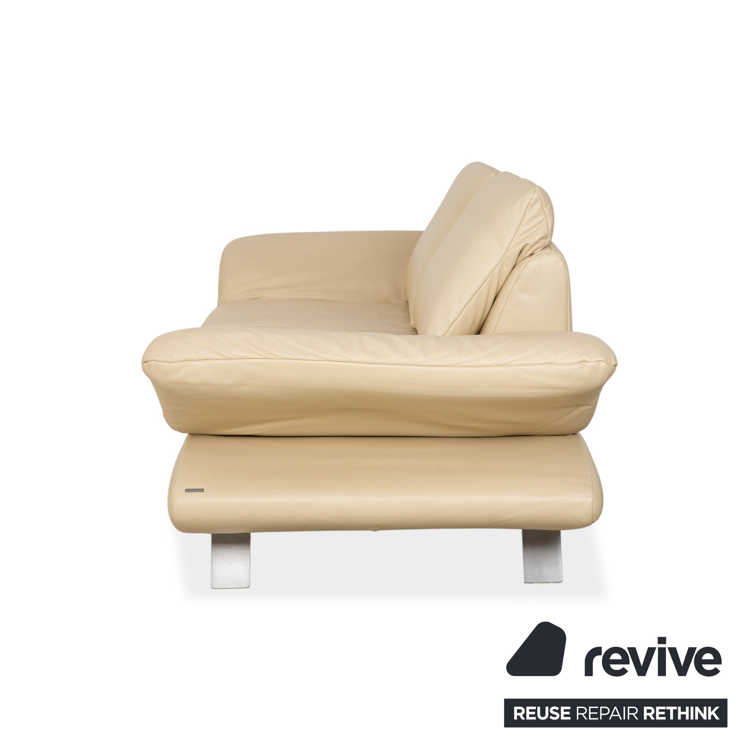 Koinor Velluti Leder Zweisitzer Creme manuelle Funktion Sofa Couch