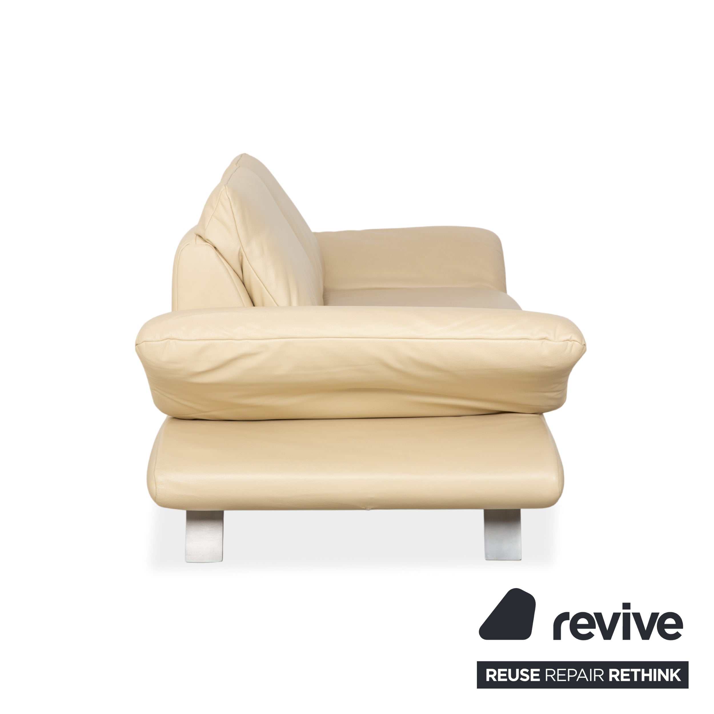 Koinor Velluti Leder Zweisitzer Creme manuelle Funktion Sofa Couch