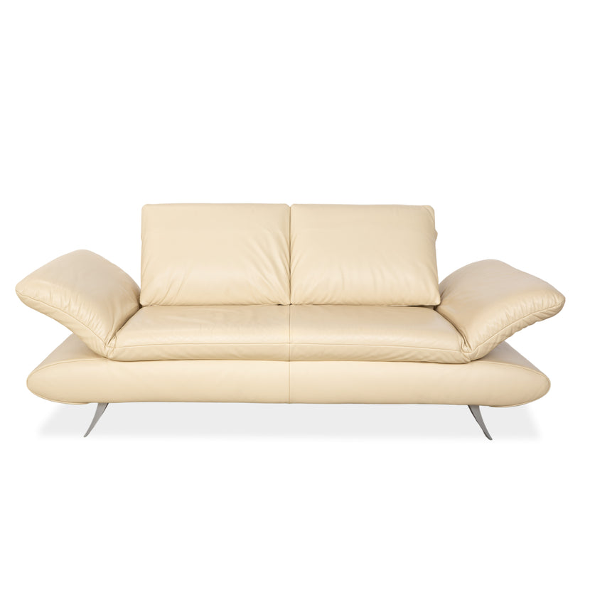 Koinor Velluti Leder Zweisitzer Creme manuelle Funktion Sofa Couch