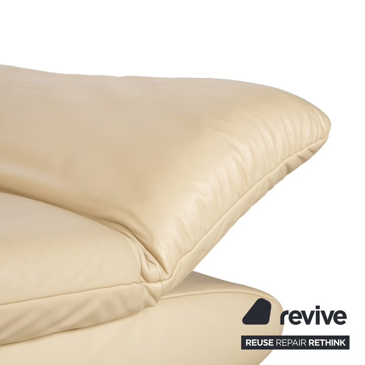 Koinor Velluti Leder Zweisitzer Creme manuelle Funktion Sofa Couch