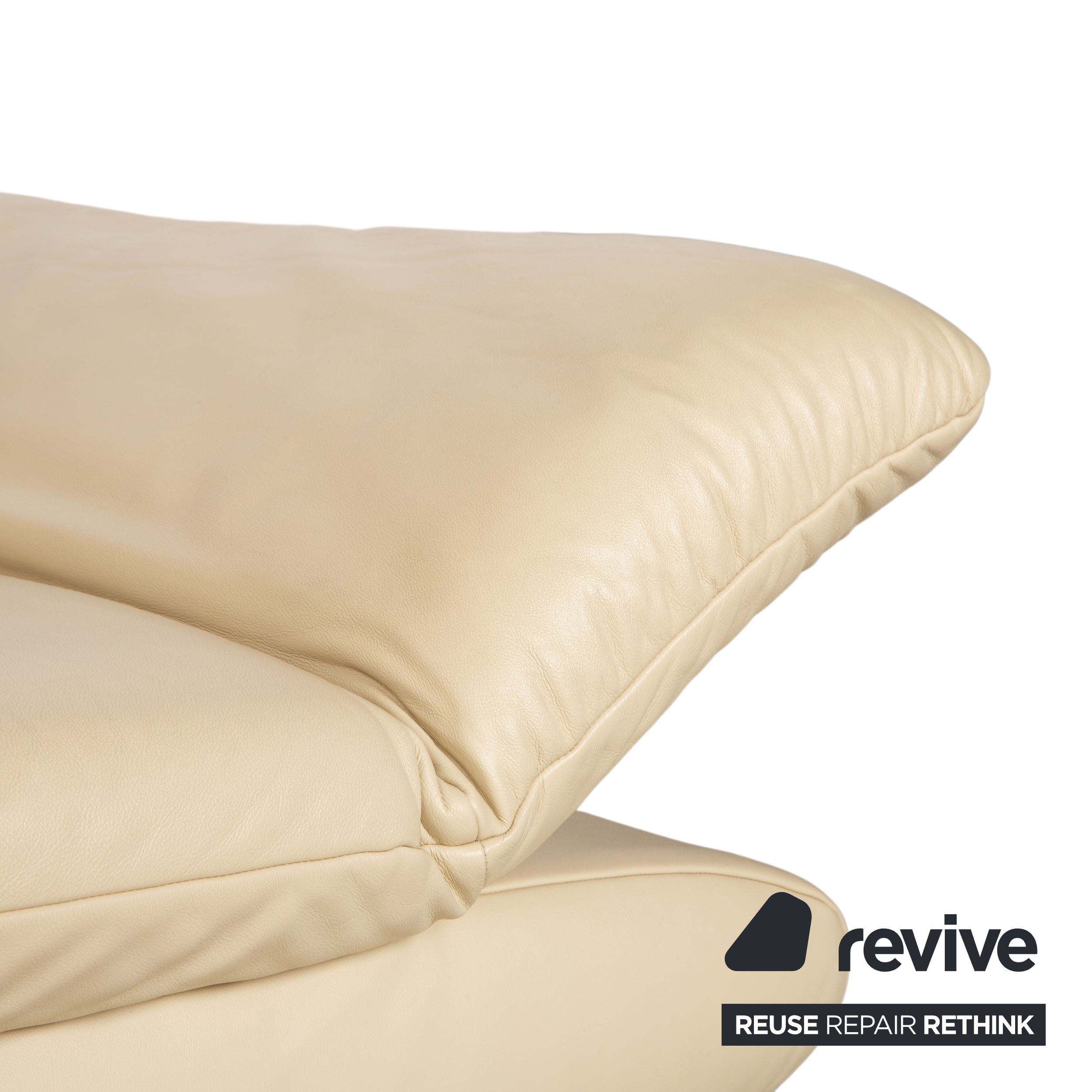 Koinor Velluti Leder Zweisitzer Creme manuelle Funktion Sofa Couch