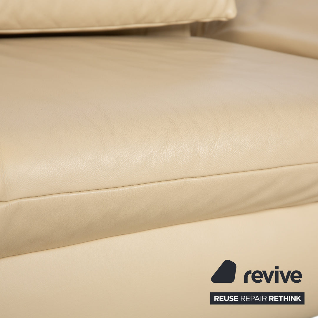Koinor Velluti Leder Zweisitzer Creme manuelle Funktion Sofa Couch
