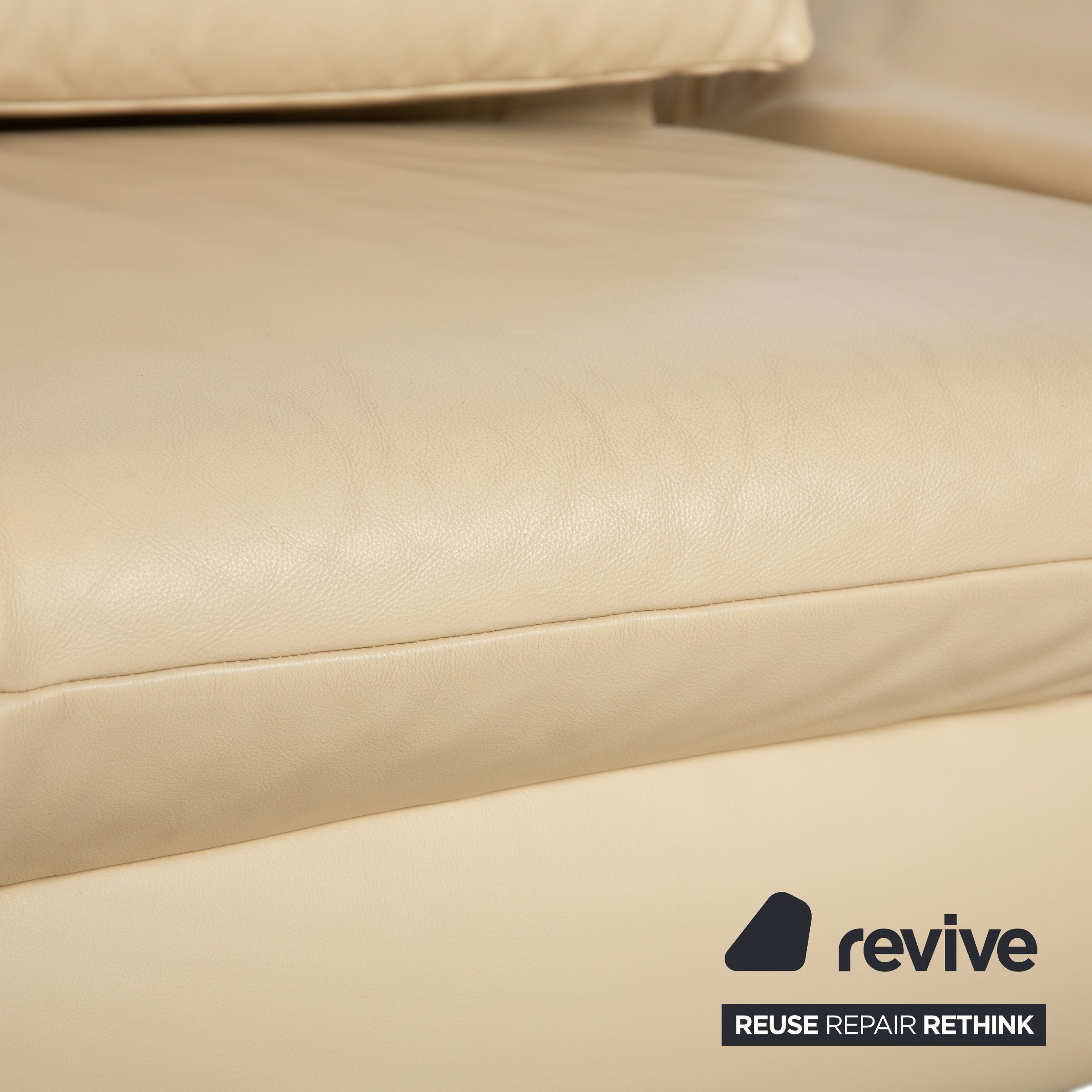 Koinor Velluti Leder Zweisitzer Creme manuelle Funktion Sofa Couch