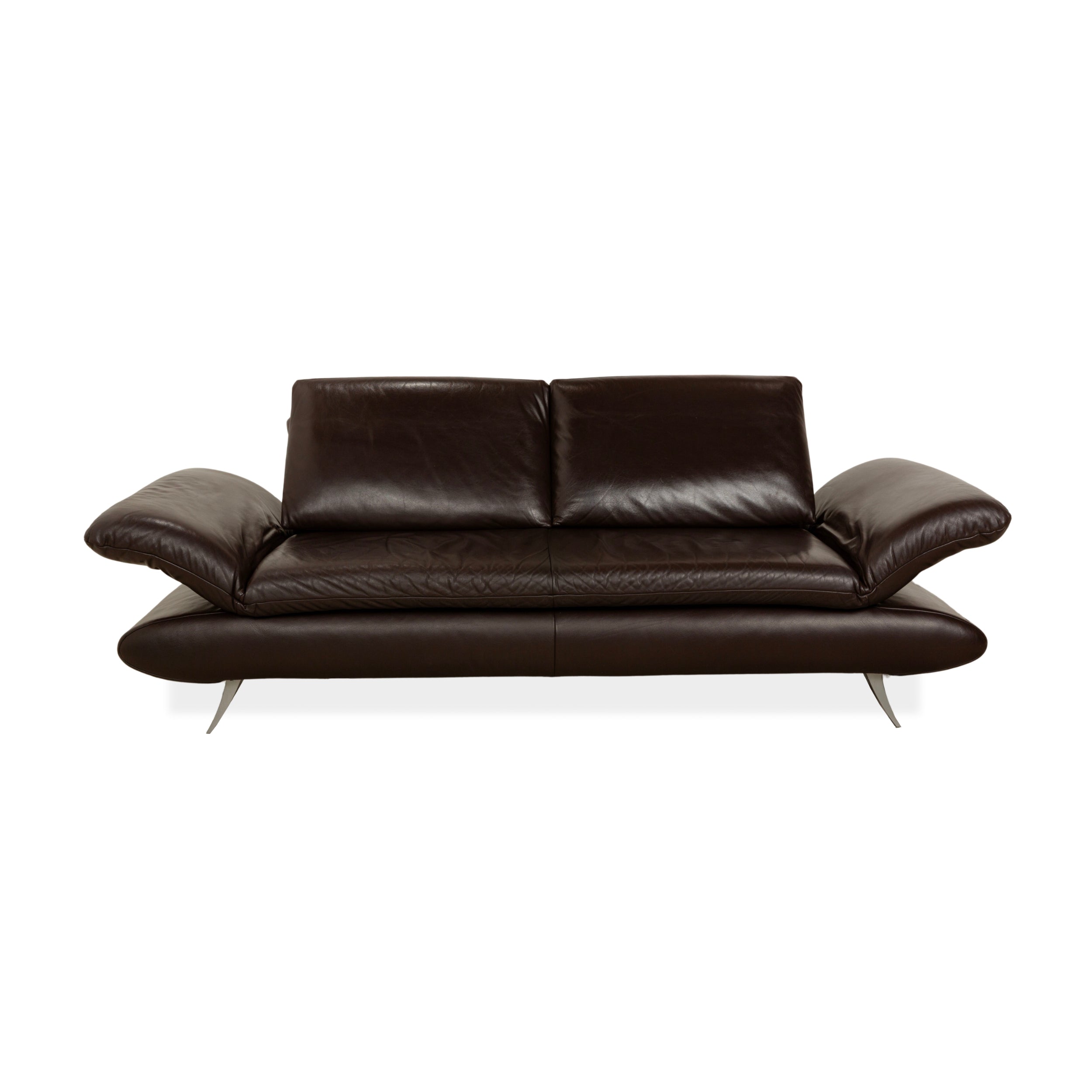 Koinor Velluti Leather Two-Seater Manual Function Brown Dark Brown Sofa Couch