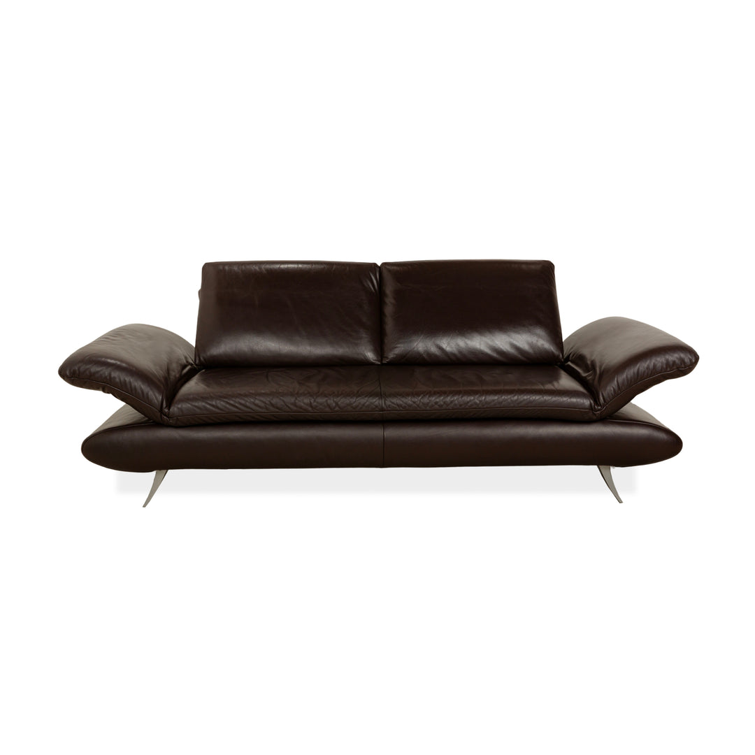 Koinor Velluti Leder Zweisitzer manuelle Funktion Braun Dunkelbraun Sofa Couch