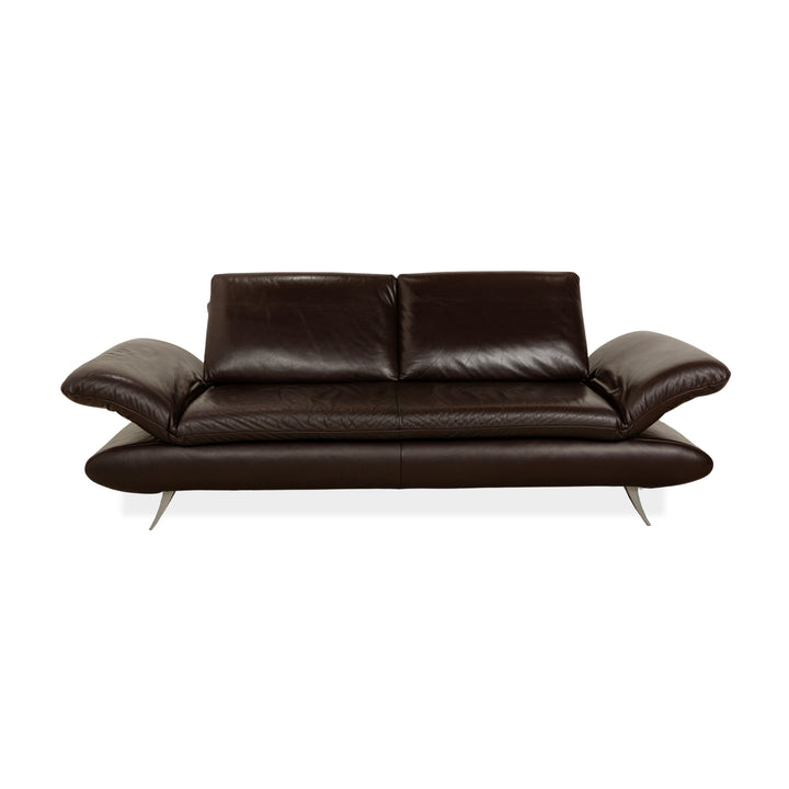 Koinor Velluti Leder Zweisitzer manuelle Funktion Braun Dunkelbraun Sofa Couch