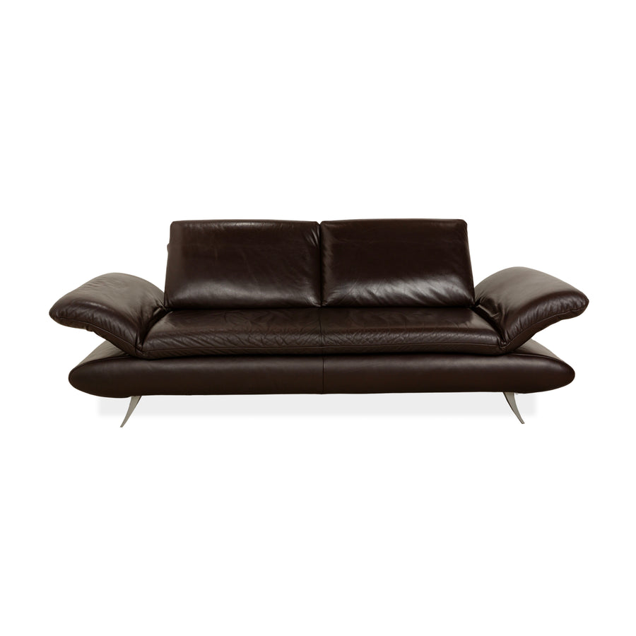 Koinor Velluti Leder Zweisitzer manuelle Funktion Braun Dunkelbraun Sofa Couch