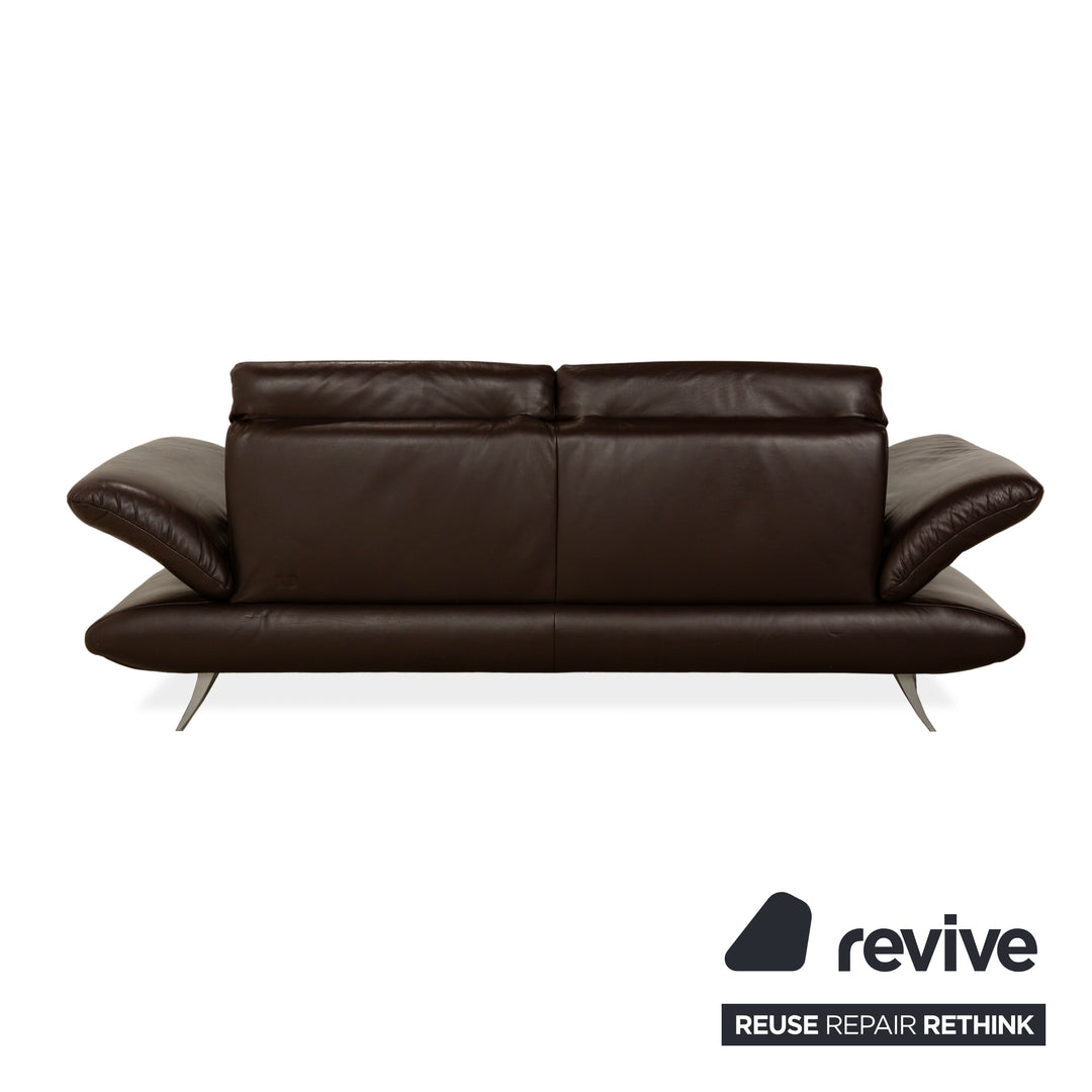 Koinor Velluti Leder Zweisitzer manuelle Funktion Braun Dunkelbraun Sofa Couch