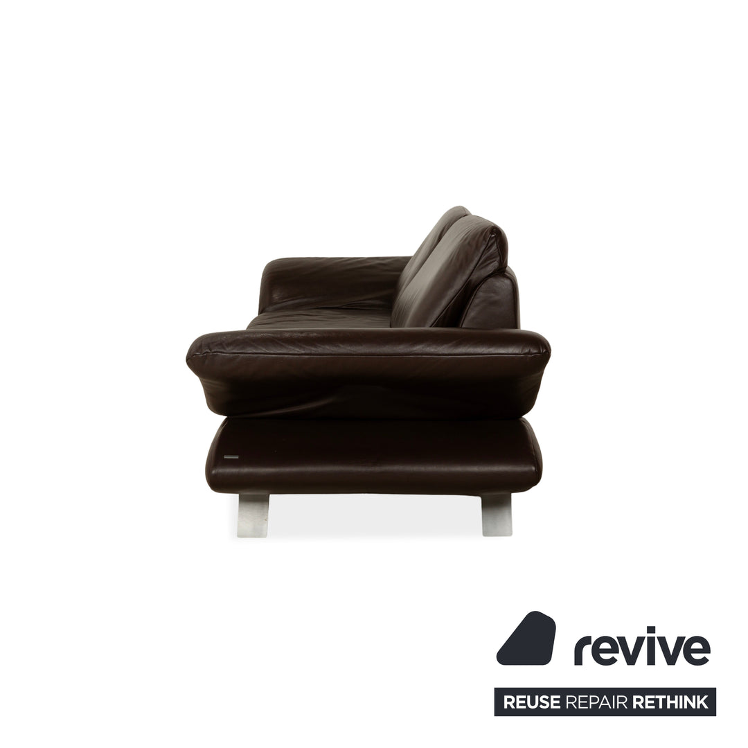 Koinor Velluti Leder Zweisitzer manuelle Funktion Braun Dunkelbraun Sofa Couch