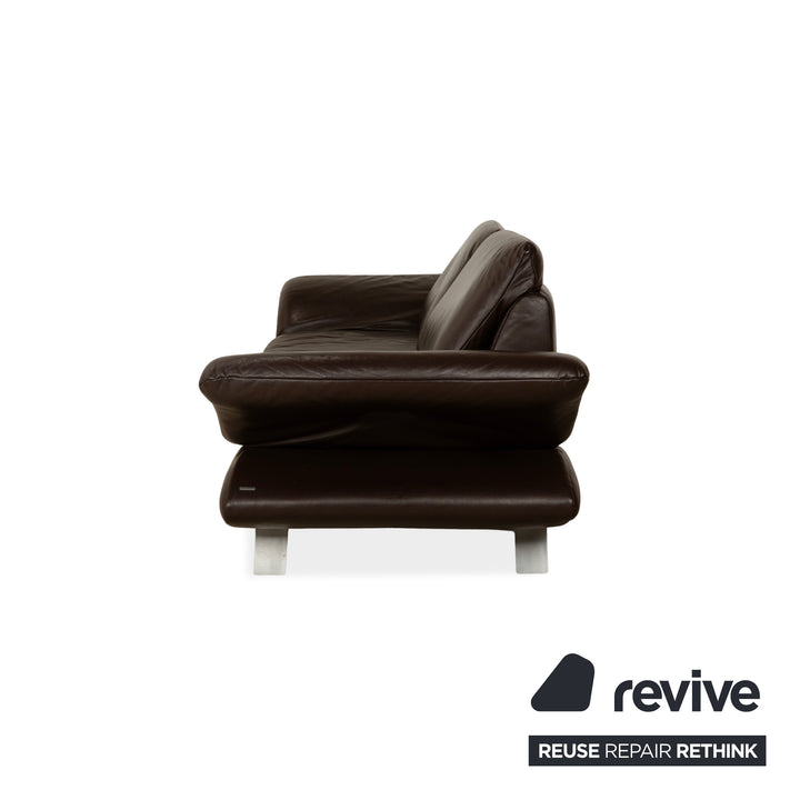 Koinor Velluti Leder Zweisitzer manuelle Funktion Braun Dunkelbraun Sofa Couch