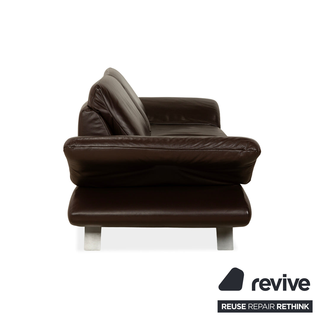 Koinor Velluti Leder Zweisitzer manuelle Funktion Braun Dunkelbraun Sofa Couch