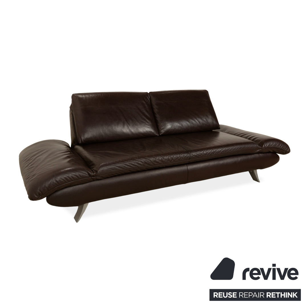 Koinor Velluti Leder Zweisitzer manuelle Funktion Braun Dunkelbraun Sofa Couch