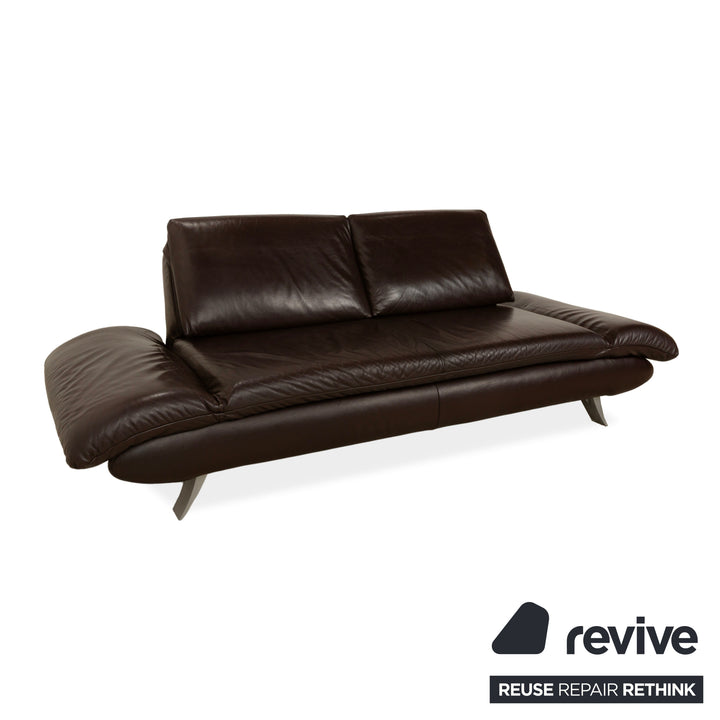 Koinor Velluti Leder Zweisitzer manuelle Funktion Braun Dunkelbraun Sofa Couch