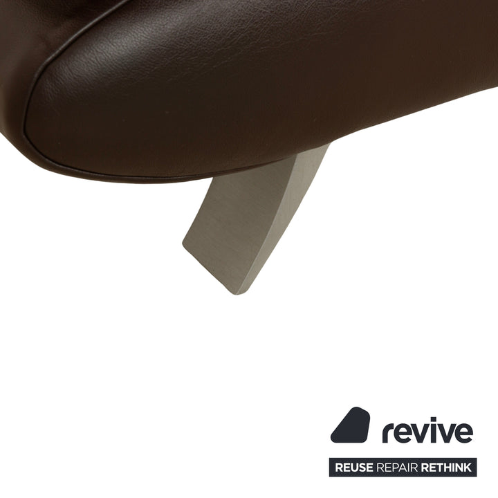 Koinor Velluti Leder Zweisitzer manuelle Funktion Braun Dunkelbraun Sofa Couch