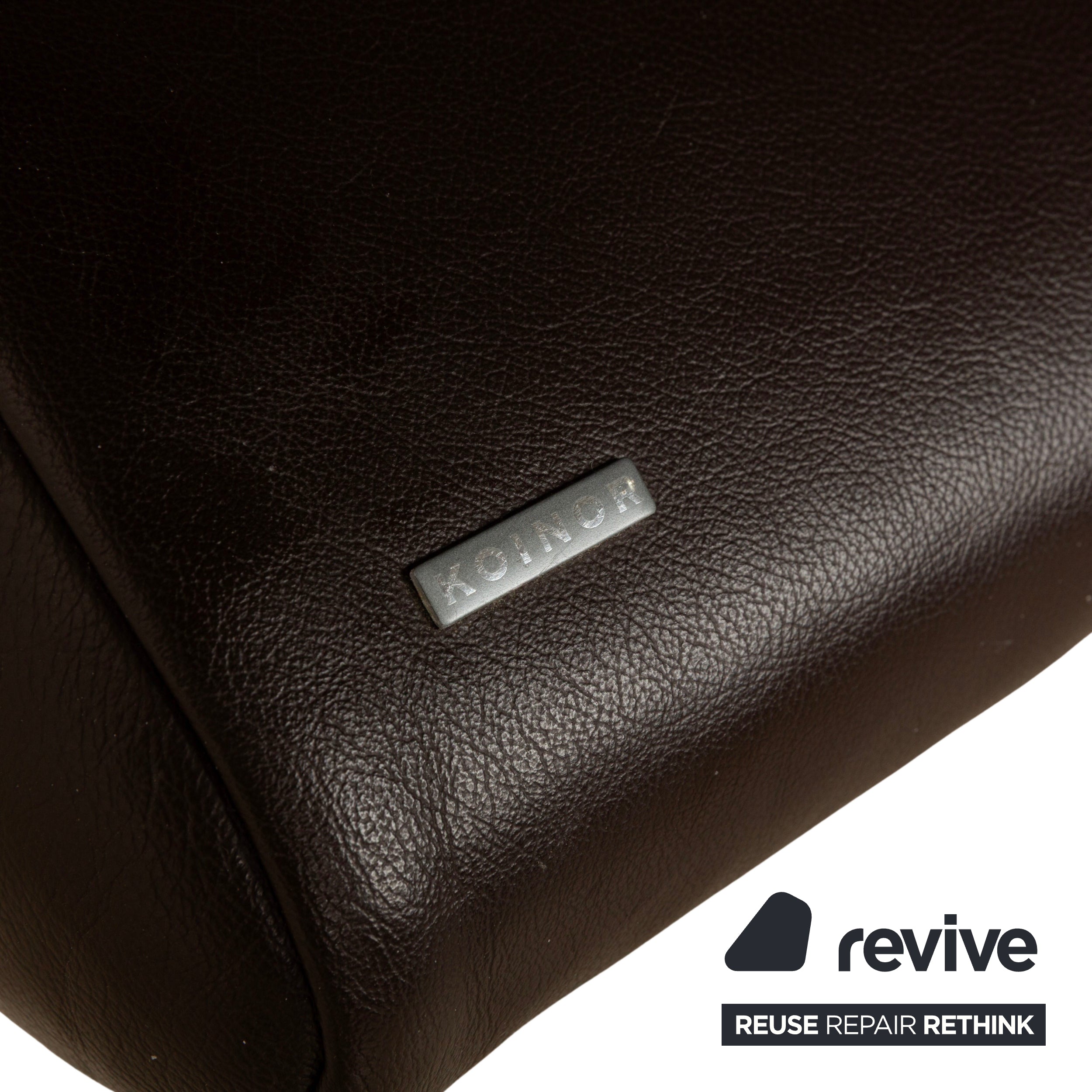 Koinor Velluti Leather Two-Seater Manual Function Brown Dark Brown Sofa Couch