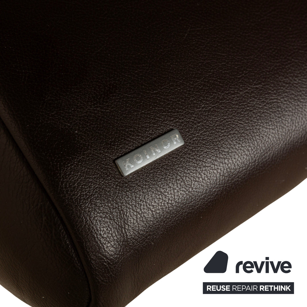 Koinor Velluti Leder Zweisitzer manuelle Funktion Braun Dunkelbraun Sofa Couch