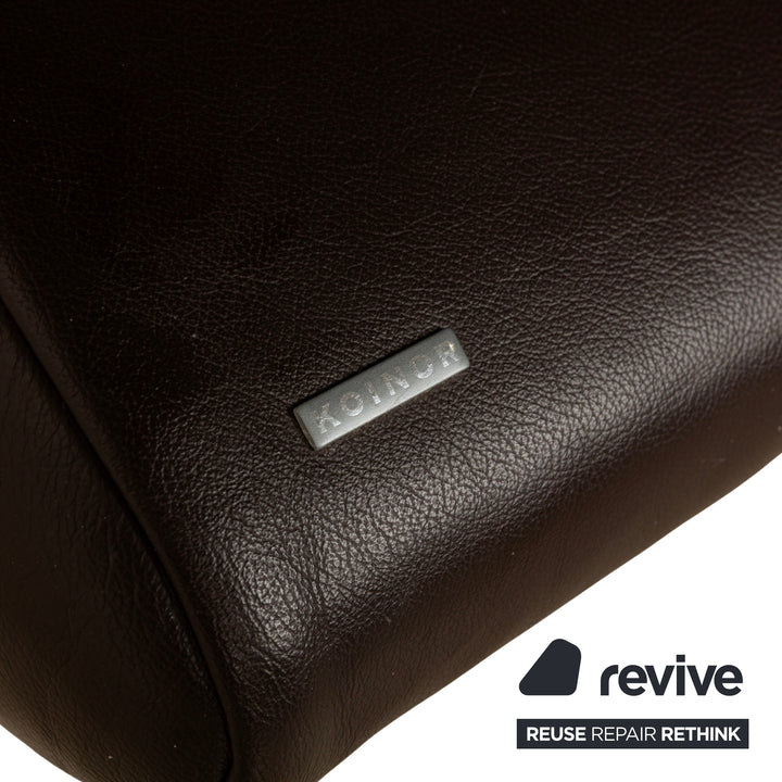 Koinor Velluti Leder Zweisitzer manuelle Funktion Braun Dunkelbraun Sofa Couch