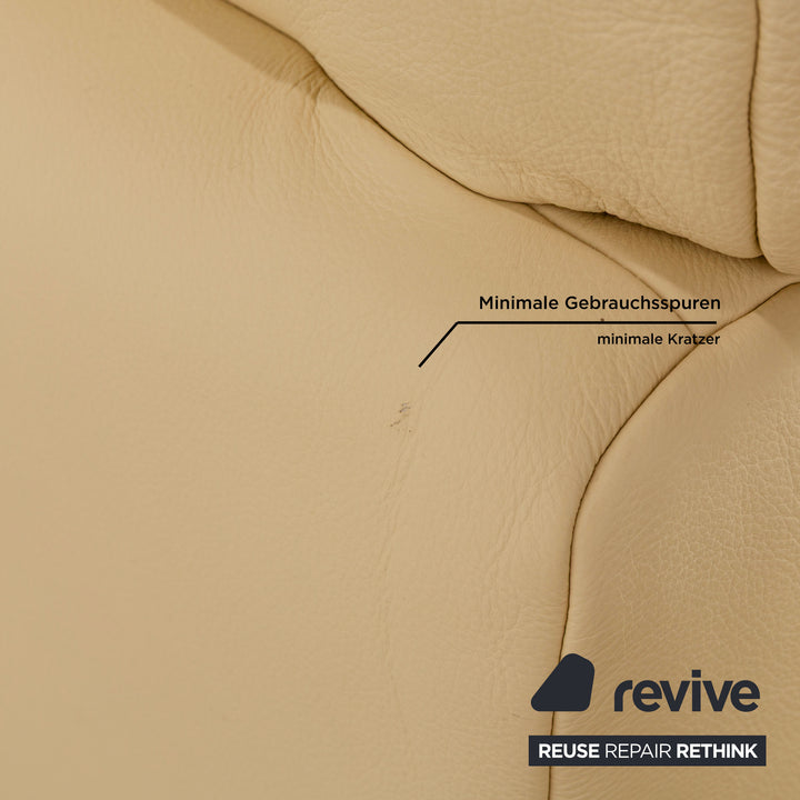 Koinor Velutti Leder Zweisitzer Beige Creme manuelle Funktion Sofa Couch