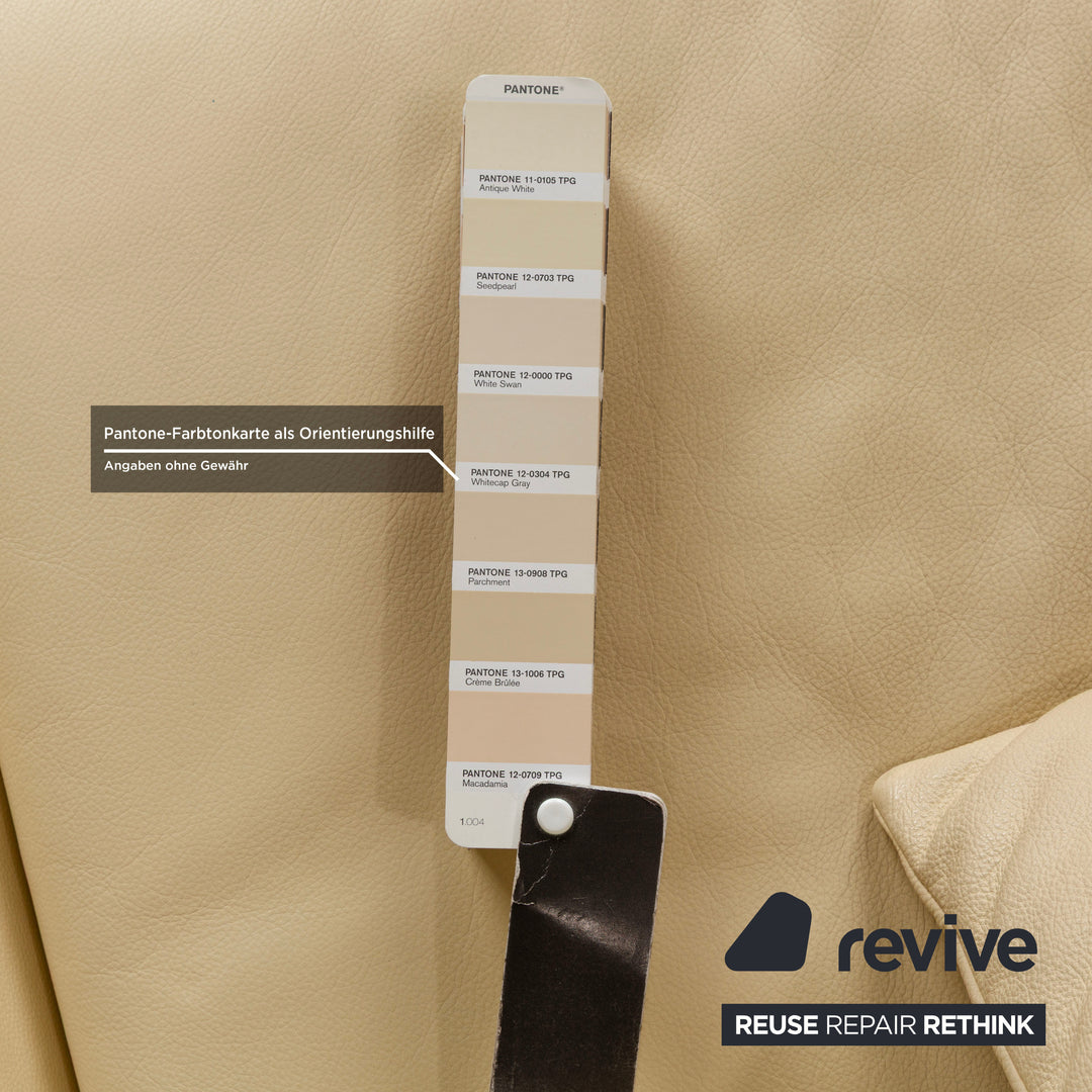 Koinor Velutti Leder Zweisitzer Beige Creme manuelle Funktion Sofa Couch
