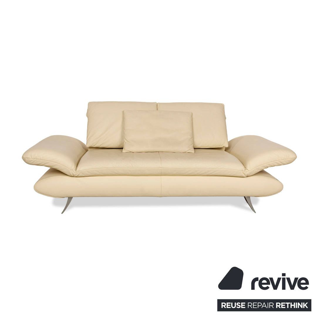 Koinor Velutti Leder Zweisitzer Beige Creme manuelle Funktion Sofa Couch