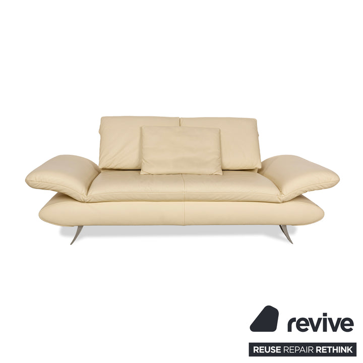 Koinor Velutti Leder Zweisitzer Beige Creme manuelle Funktion Sofa Couch
