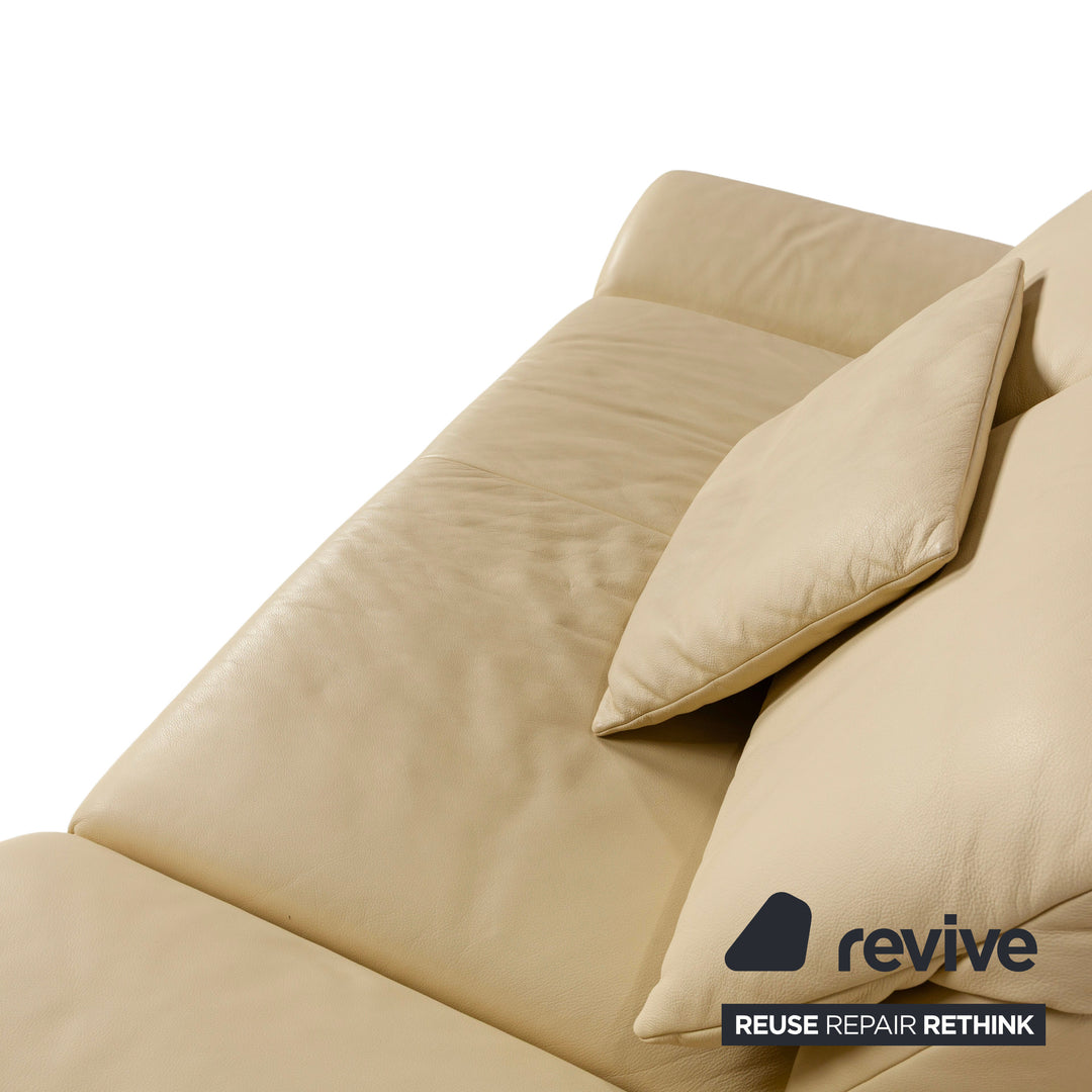 Koinor Velutti Leder Zweisitzer Beige Creme manuelle Funktion Sofa Couch