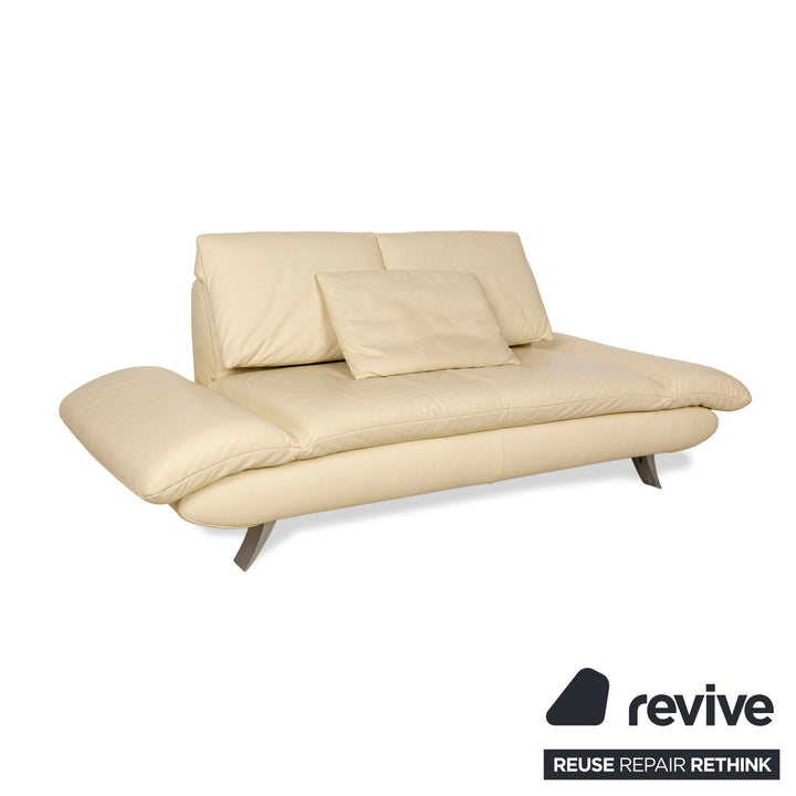 Koinor Velutti Leder Zweisitzer Beige Creme manuelle Funktion Sofa Couch
