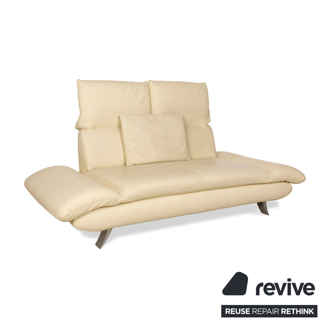 Koinor Velutti Leder Zweisitzer Beige Creme manuelle Funktion Sofa Couch