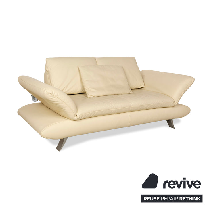 Koinor Velutti Leder Zweisitzer Beige Creme manuelle Funktion Sofa Couch